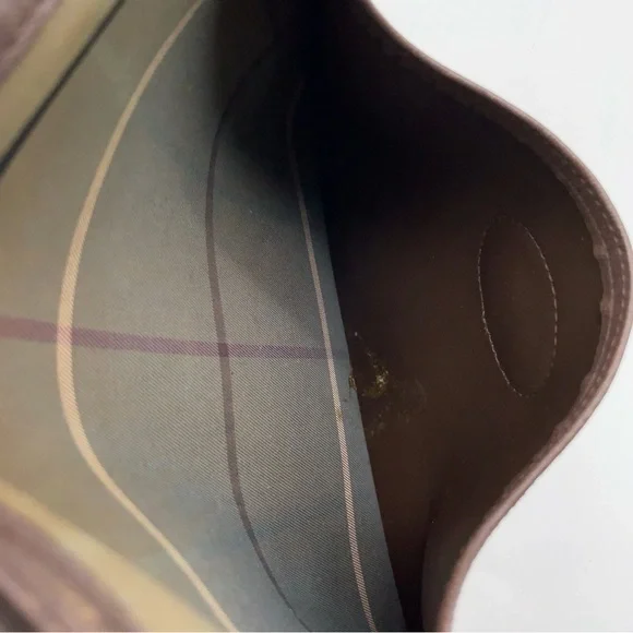 Vintage Burberrys Nova Check Crossbody Shoulder Bag Brown Leather Trim Canvas - Picture 8 of 8